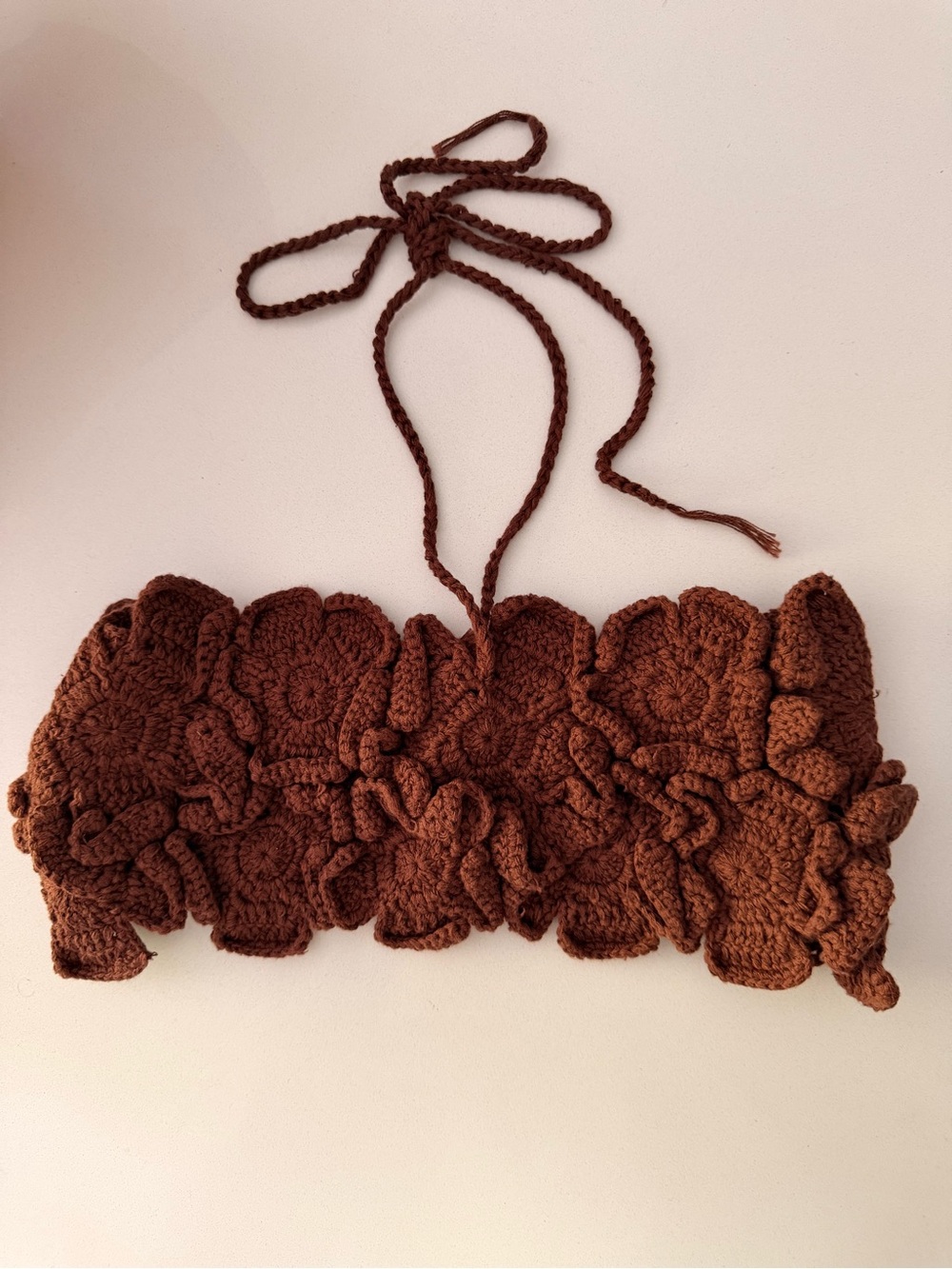 Zara Brown Crochet Bra Top